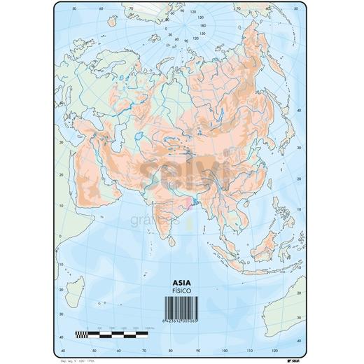 Selvi Mapa Mudo FÍsico De Asia A4 50u Ofimatplus 1609
